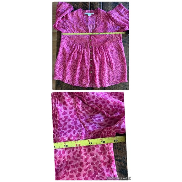 DVF Diane von Furstenberg Silk Layla Petal Dreams Pink Womens Top Size 0 - Picture 9 of 11